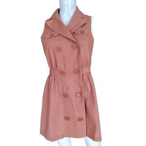 Forever 21 Mini Blazer Dress Women S Rusty Orange Trend Pockets Linen Sleeveless